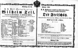 Theaterzettel (Oper und Burgtheater in Wien) 18580124 Seite: 1