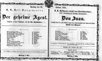 Theaterzettel (Oper und Burgtheater in Wien) 18580129 Seite: 1
