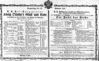 Theaterzettel (Oper und Burgtheater in Wien) 18580218 Seite: 2