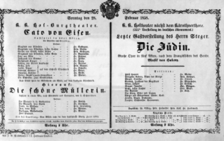 Theaterzettel (Oper und Burgtheater in Wien) 18580228 Seite: 1