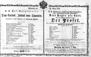 Theaterzettel (Oper und Burgtheater in Wien) 18580324 Seite: 1