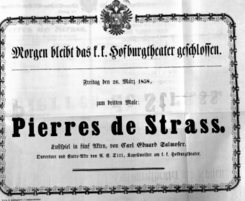 Theaterzettel (Oper und Burgtheater in Wien) 18580326 Seite: 1