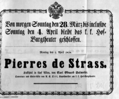 Theaterzettel (Oper und Burgtheater in Wien) 18580405 Seite: 1