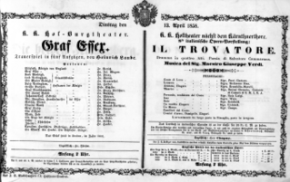 Theaterzettel (Oper und Burgtheater in Wien) 18580413 Seite: 2