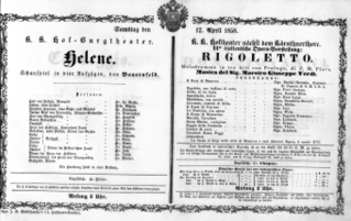 Theaterzettel (Oper und Burgtheater in Wien) 18580417 Seite: 1