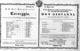 Theaterzettel (Oper und Burgtheater in Wien) 18580418 Seite: 1