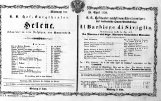 Theaterzettel (Oper und Burgtheater in Wien) 18580428 Seite: 1