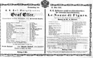 Theaterzettel (Oper und Burgtheater in Wien) 18580513 Seite: 1