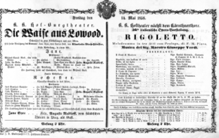 Theaterzettel (Oper und Burgtheater in Wien) 18580514 Seite: 1