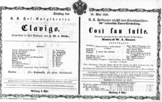 Theaterzettel (Oper und Burgtheater in Wien) 18580518 Seite: 1