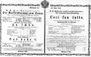 Theaterzettel (Oper und Burgtheater in Wien) 18580519 Seite: 1
