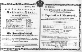 Theaterzettel (Oper und Burgtheater in Wien) 18580528 Seite: 1