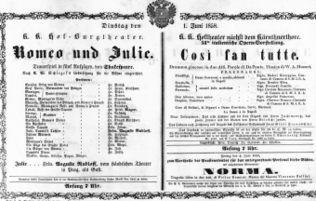 Theaterzettel (Oper und Burgtheater in Wien) 18580601 Seite: 1