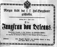 Theaterzettel (Oper und Burgtheater in Wien) 18580604 Seite: 1
