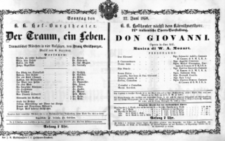 Theaterzettel (Oper und Burgtheater in Wien) 18580627 Seite: 1