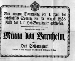 Theaterzettel (Oper und Burgtheater in Wien) 18580701 Seite: 1