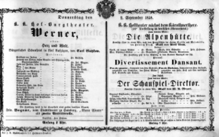 Theaterzettel (Oper und Burgtheater in Wien) 18580902 Seite: 2