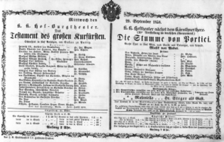 Theaterzettel (Oper und Burgtheater in Wien) 18580929 Seite: 1