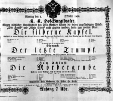 Theaterzettel (Oper und Burgtheater in Wien) 18581004 Seite: 2