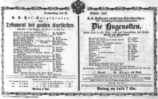 Theaterzettel (Oper und Burgtheater in Wien) 18581021 Seite: 1