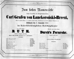 Theaterzettel (Oper und Burgtheater in Wien) 18581103 Seite: 1