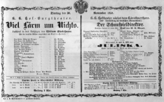 Theaterzettel (Oper und Burgtheater in Wien) 18581130 Seite: 1