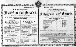 Theaterzettel (Oper und Burgtheater in Wien) 18581204 Seite: 1