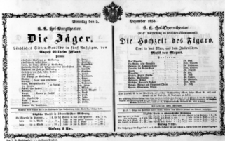 Theaterzettel (Oper und Burgtheater in Wien) 18581205 Seite: 1