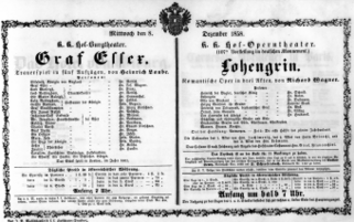 Theaterzettel (Oper und Burgtheater in Wien) 18581208 Seite: 1