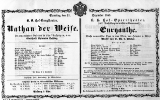 Theaterzettel (Oper und Burgtheater in Wien) 18581211 Seite: 1