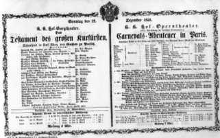 Theaterzettel (Oper und Burgtheater in Wien) 18581212 Seite: 1