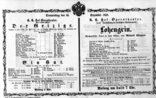 Theaterzettel (Oper und Burgtheater in Wien) 18581216 Seite: 1