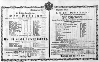 Theaterzettel (Oper und Burgtheater in Wien) 18581221 Seite: 1