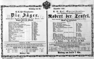 Theaterzettel (Oper und Burgtheater in Wien) 18581226 Seite: 1