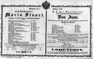 Theaterzettel (Oper und Burgtheater in Wien) 18590101 Seite: 1