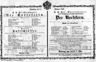 Theaterzettel (Oper und Burgtheater in Wien) 18590108 Seite: 1