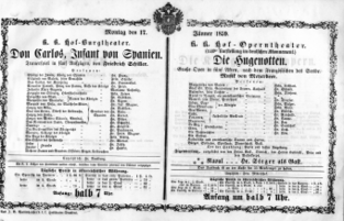 Theaterzettel (Oper und Burgtheater in Wien) 18590117 Seite: 1