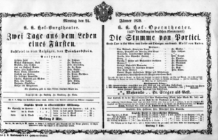Theaterzettel (Oper und Burgtheater in Wien) 18590124 Seite: 1