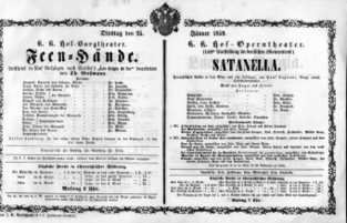 Theaterzettel (Oper und Burgtheater in Wien) 18590125 Seite: 1