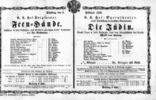 Theaterzettel (Oper und Burgtheater in Wien) 18590208 Seite: 1