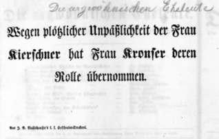 Theaterzettel (Oper und Burgtheater in Wien) 18590214 Seite: 1