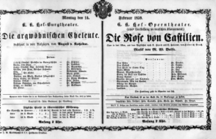 Theaterzettel (Oper und Burgtheater in Wien) 18590214 Seite: 2