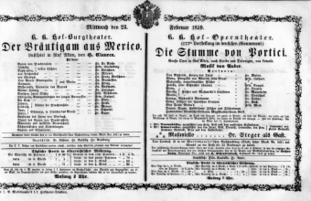 Theaterzettel (Oper und Burgtheater in Wien) 18590223 Seite: 1