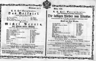 Theaterzettel (Oper und Burgtheater in Wien) 18590302 Seite: 2