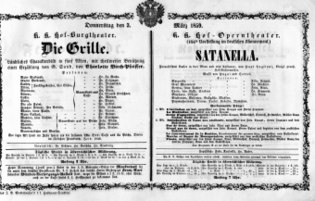 Theaterzettel (Oper und Burgtheater in Wien) 18590303 Seite: 1
