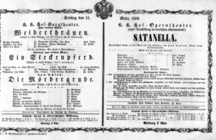 Theaterzettel (Oper und Burgtheater in Wien) 18590311 Seite: 1