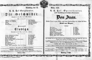 Theaterzettel (Oper und Burgtheater in Wien) 18590312 Seite: 1