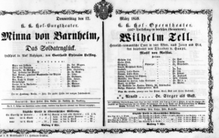 Theaterzettel (Oper und Burgtheater in Wien) 18590317 Seite: 1
