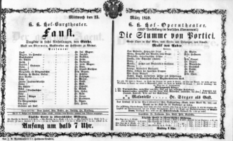 Theaterzettel (Oper und Burgtheater in Wien) 18590323 Seite: 1