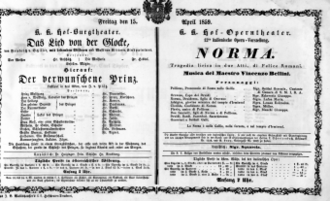 Theaterzettel (Oper und Burgtheater in Wien) 18590415 Seite: 1